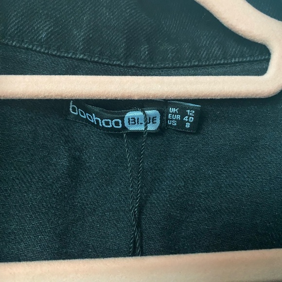 Boohoo Check Contrast Oversized Denim Jacket - Picture 7 of 11